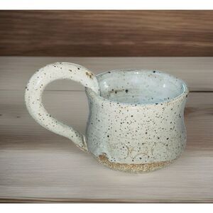 Handmade Studio Art Pottery Coffee Mug Cup Blue-Gray Speckled Glazed